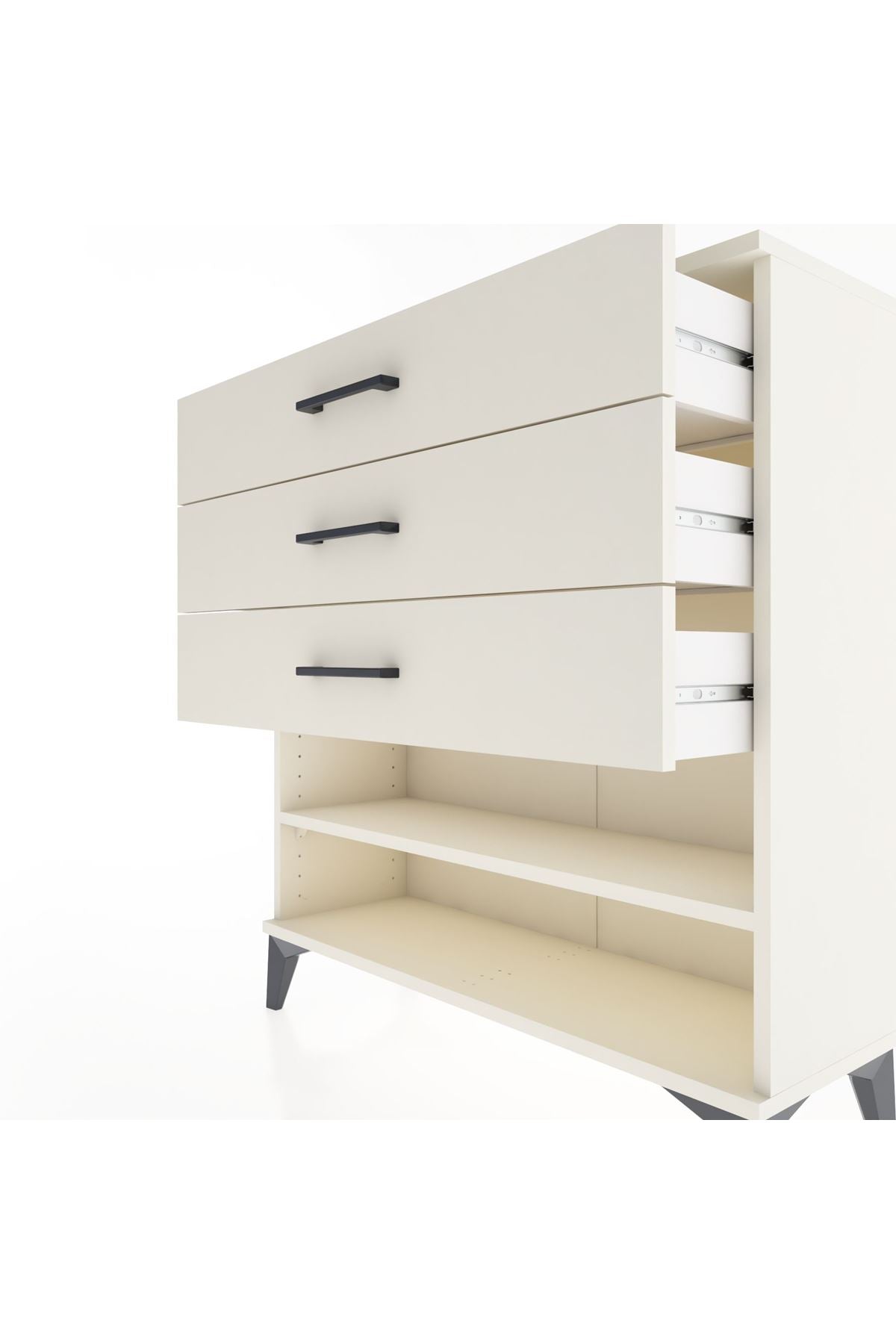 Arges Şifonyer Tek Raflı 3 Çekmeceli 88x30x96 Aytaşı-Aytaşı