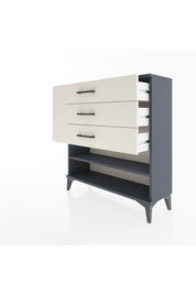 Arges Şifonyer Tek Raflı 3 Çekmeceli 88x30x96 Antrasit-Aytaşı