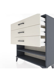 Arges Şifonyer Tek Raflı 3 Çekmeceli 88x30x96 Antrasit-Aytaşı