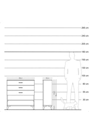 Arges Şifonyer Tek Raflı 3 Çekmeceli 88x30x96 Antrasit-Aytaşı