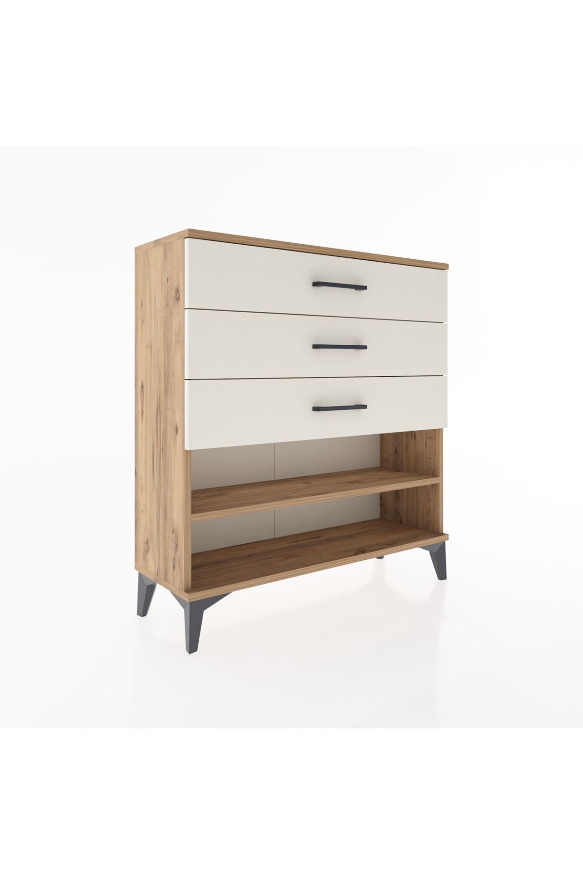 Arges Şifonyer Tek Raflı 3 Çekmeceli 88x30x96 Çam-Aytaşı