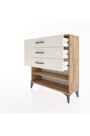 Arges Şifonyer Tek Raflı 3 Çekmeceli 88x30x96 Çam-Aytaşı