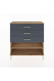 Arges Şifonyer Tek Raflı 3 Çekmeceli 88x30x96 Çam-Antrasit