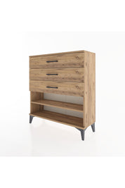 Arges Şifonyer Tek Raflı 3 Çekmeceli 88x30x96 Çam-Çam
