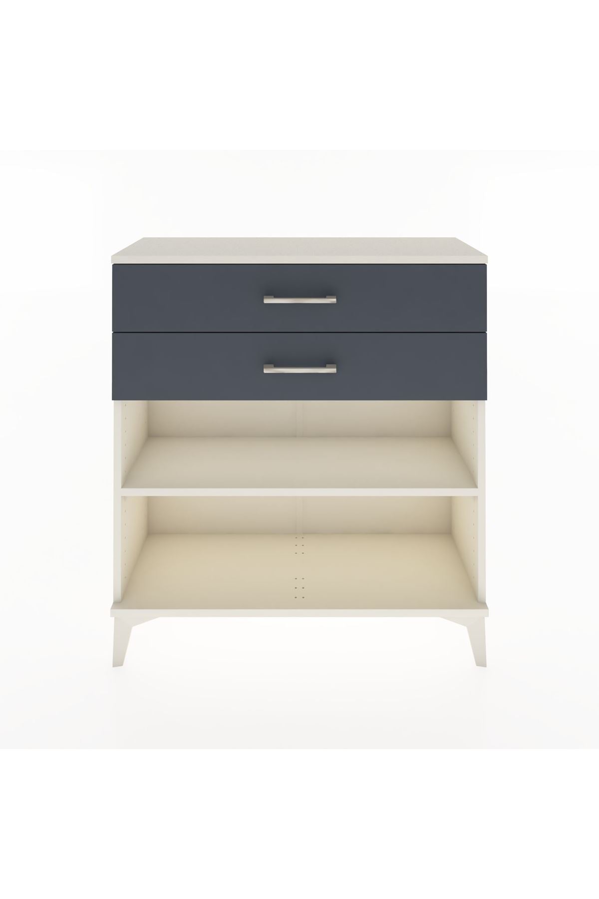 Arges Şifonyer Tek Raflı 2 Çekmeceli 88x30x96 Aytaşı-Antrasit