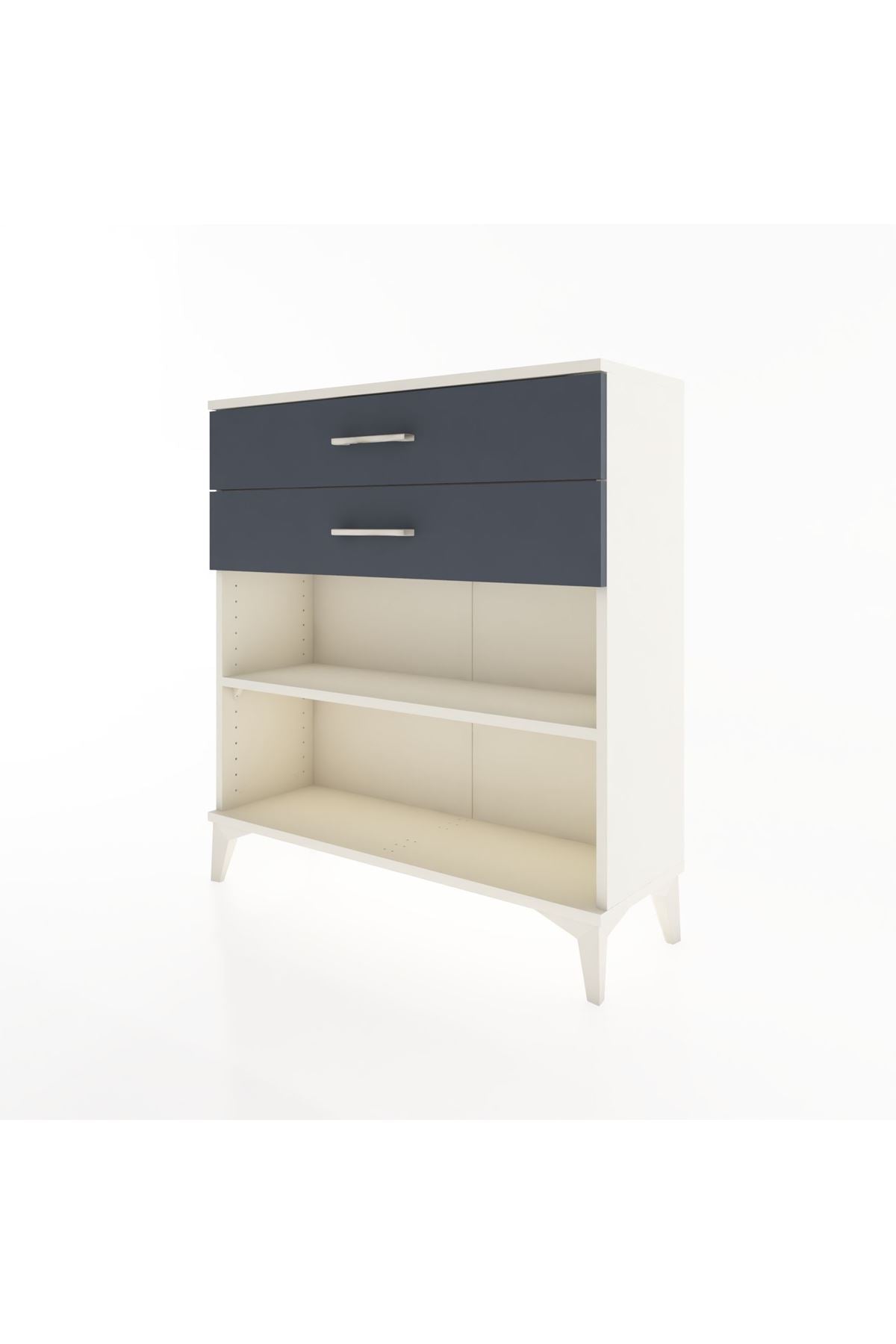 Arges Şifonyer Tek Raflı 2 Çekmeceli 88x30x96 Aytaşı-Antrasit