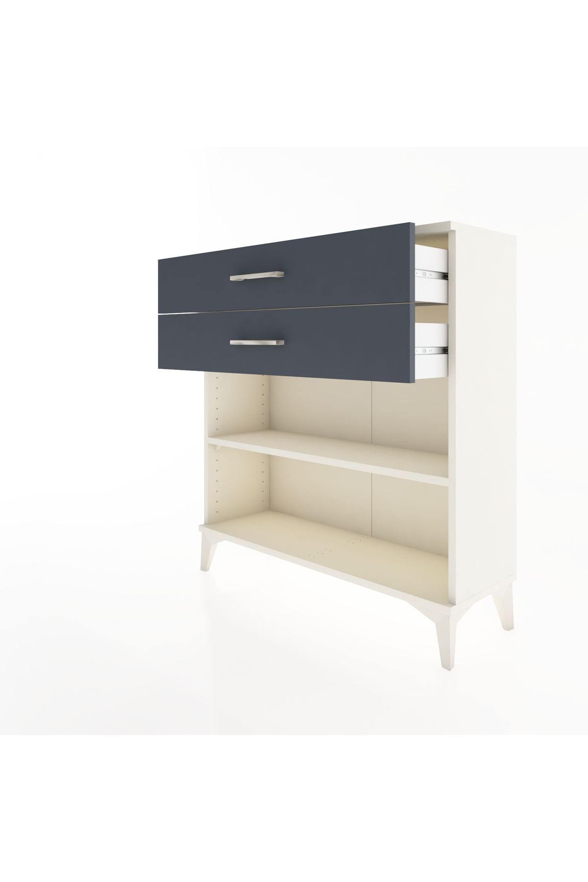 Arges Şifonyer Tek Raflı 2 Çekmeceli 88x30x96 Aytaşı-Antrasit