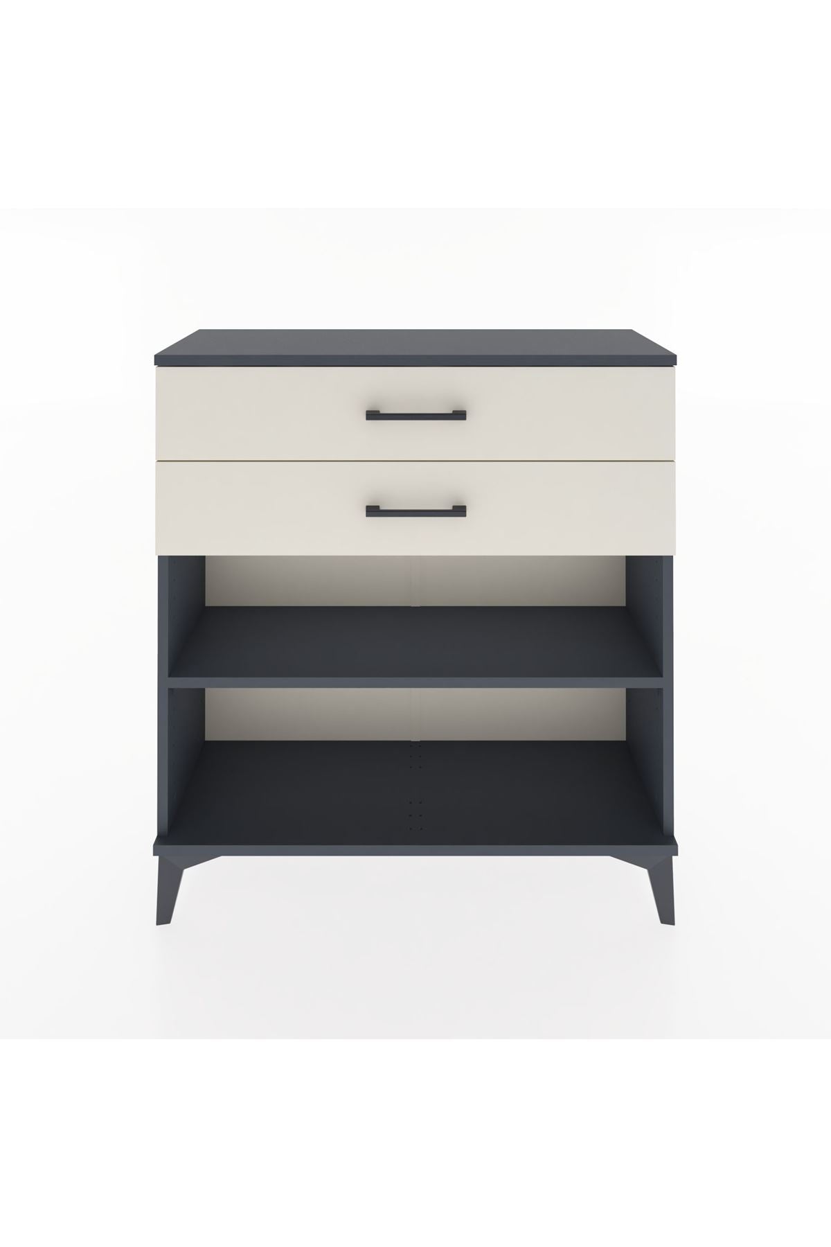 Arges Şifonyer Tek Raflı 2 Çekmeceli 88x30x96 Antrasit-Aytaşı