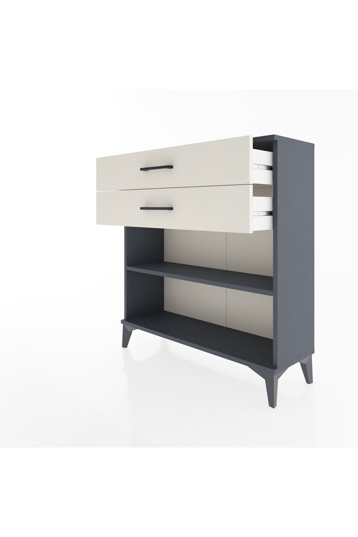 Arges Şifonyer Tek Raflı 2 Çekmeceli 88x30x96 Antrasit-Aytaşı