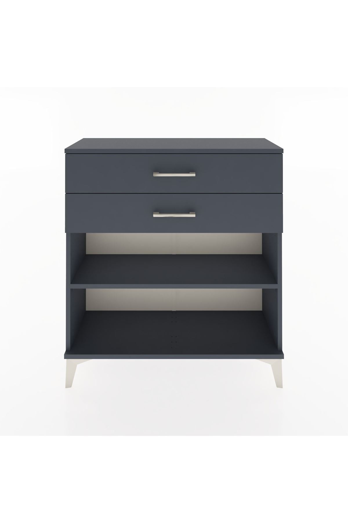 Arges Şifonyer Tek Raflı 2 Çekmeceli 88x30x96 Antrasit-Antrasit