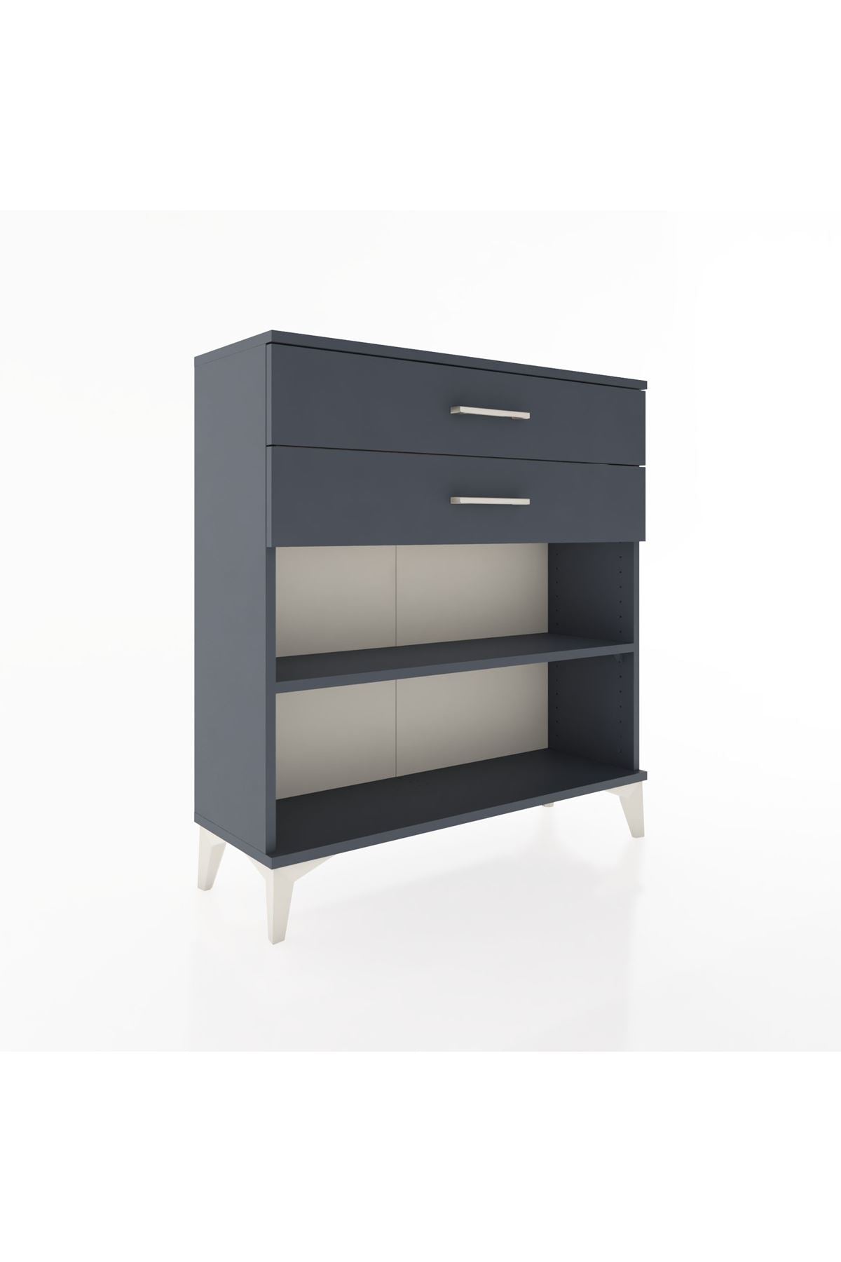 Arges Şifonyer Tek Raflı 2 Çekmeceli 88x30x96 Antrasit-Antrasit