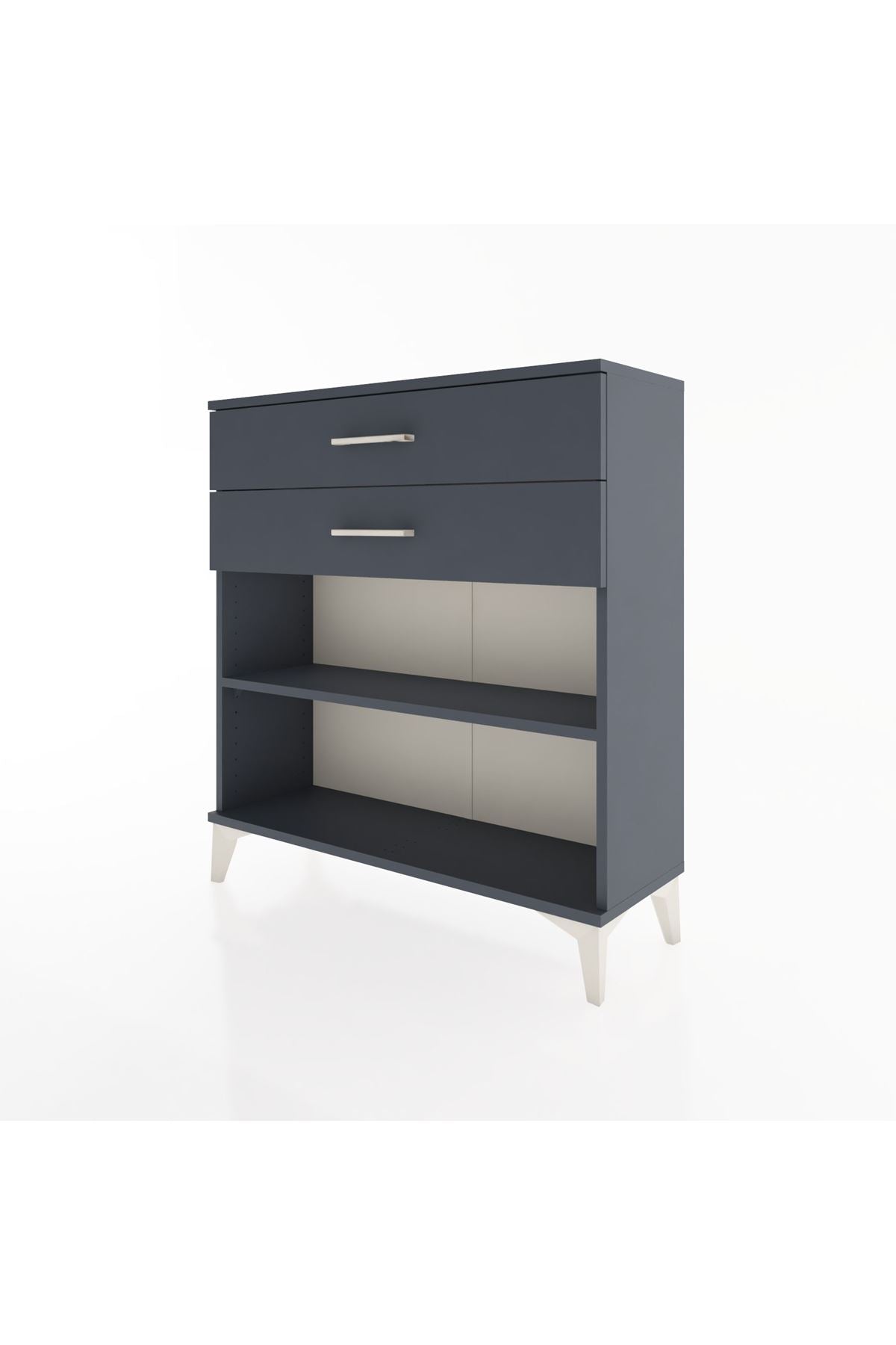 Arges Şifonyer Tek Raflı 2 Çekmeceli 88x30x96 Antrasit-Antrasit