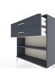 Arges Şifonyer Tek Raflı 2 Çekmeceli 88x30x96 Antrasit-Antrasit