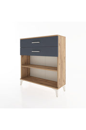 Arges Şifonyer Tek Raflı 2 Çekmeceli 88x30x96 Çam-Antrasit