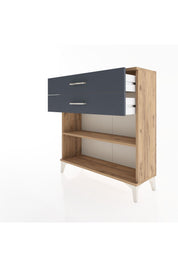 Arges Şifonyer Tek Raflı 2 Çekmeceli 88x30x96 Çam-Antrasit