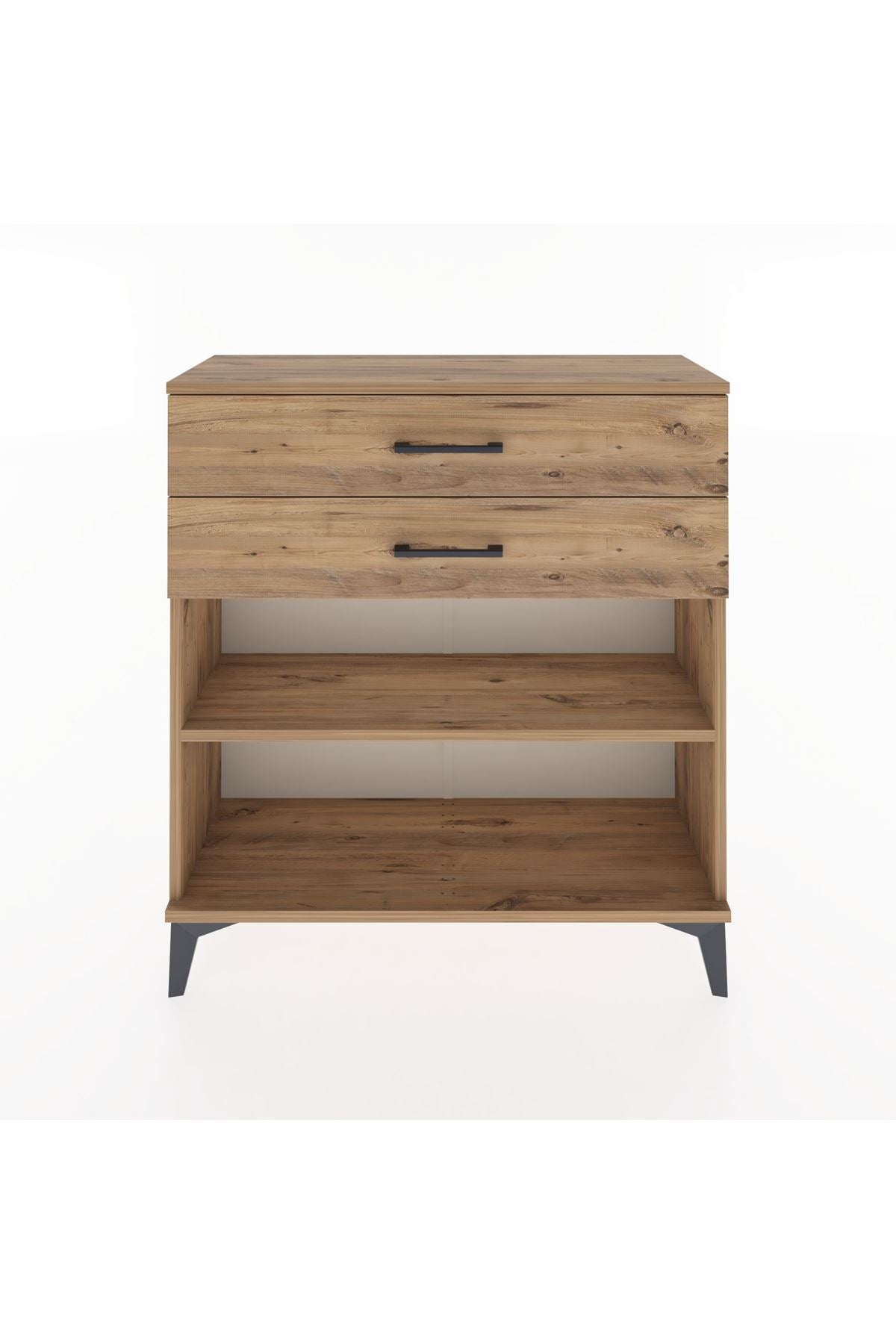 Arges Şifonyer Tek Raflı 2 Çekmeceli 88x30x96 Çam-Çam