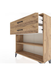 Arges Şifonyer Tek Raflı 2 Çekmeceli 88x30x96 Çam-Çam