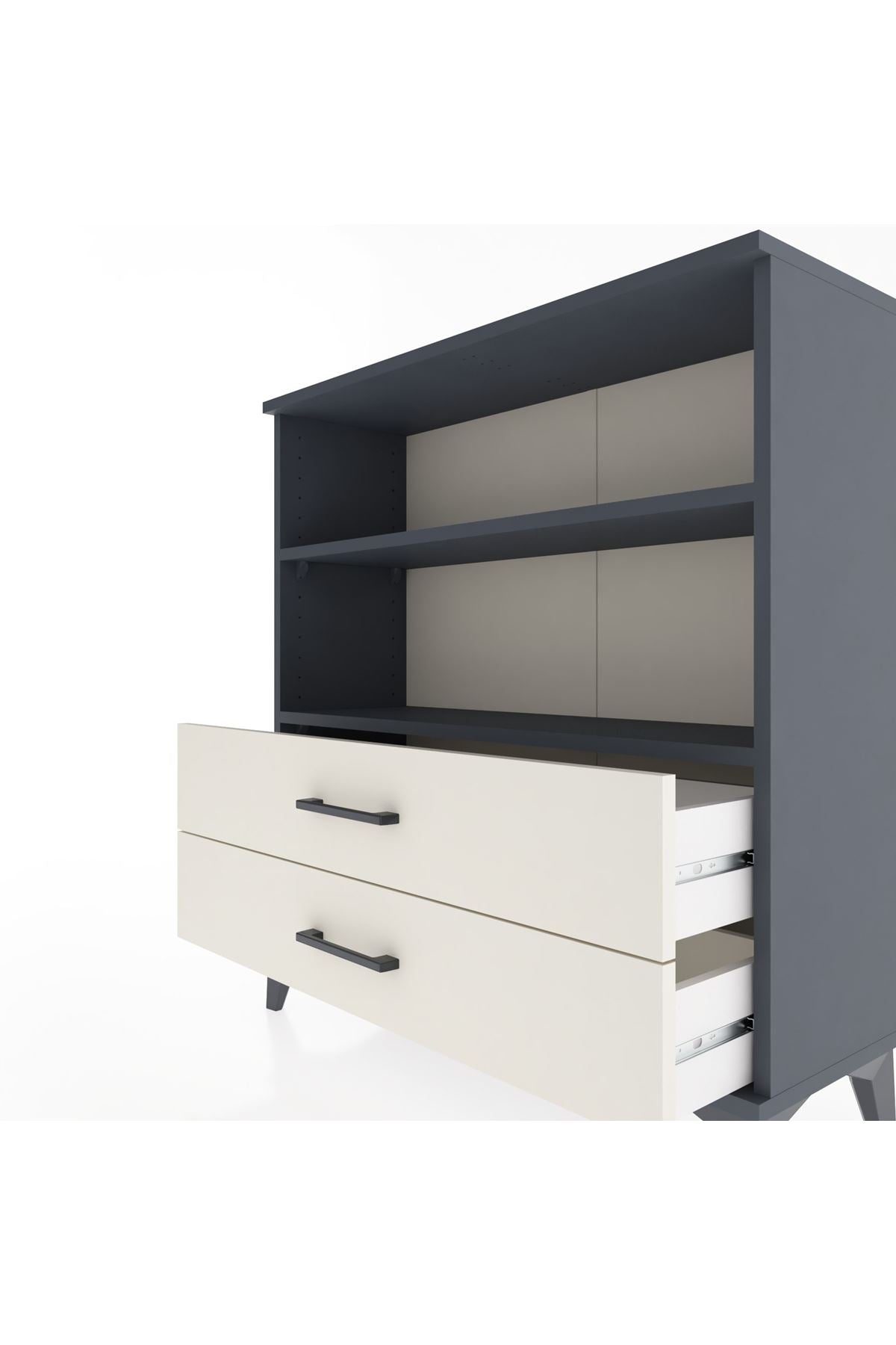 Arges Şifonyer 2 Raflı 2 Çekmeceli 88x30x96 - S04M005V4A