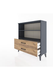 Arges Şifonyer 2 Raflı 2 Çekmeceli 88x30x96 Antrasit-Çam