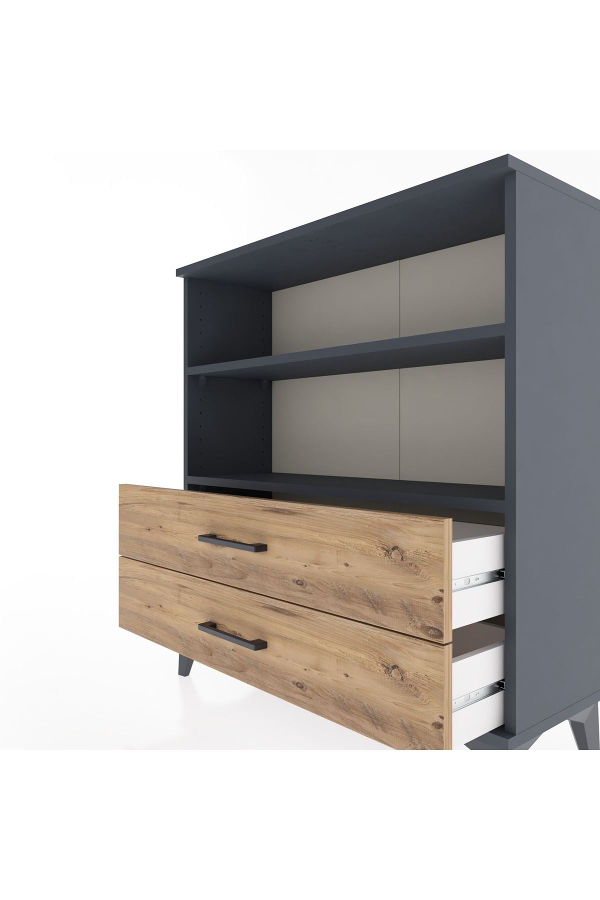 Arges Şifonyer 2 Raflı 2 Çekmeceli 88x30x96 - S04M005V6A