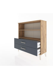 Arges Şifonyer 2 Raflı 2 Çekmeceli 88x30x96 Çam-Antrasit