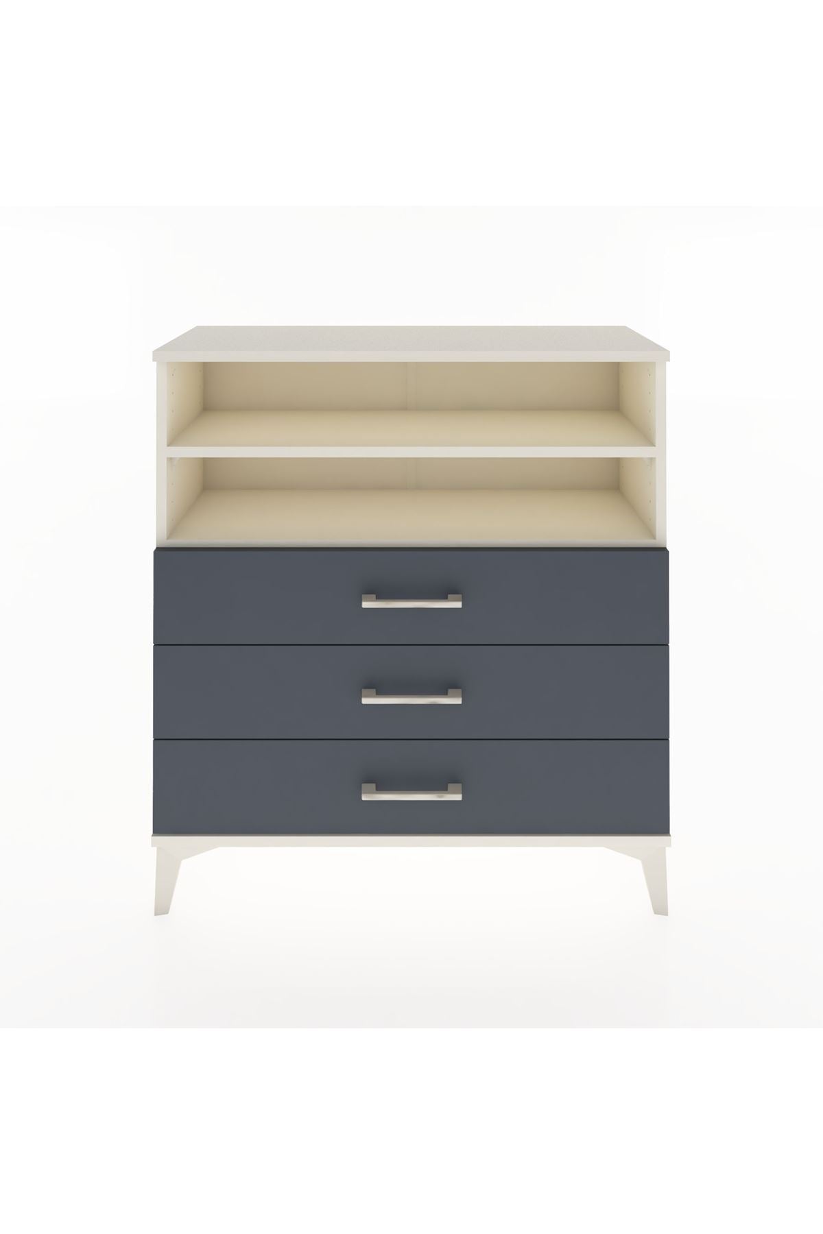 Arges Şifonyer 2 Raflı 3 Çekmeceli 88x30x96 Aytaşı-Antrasit