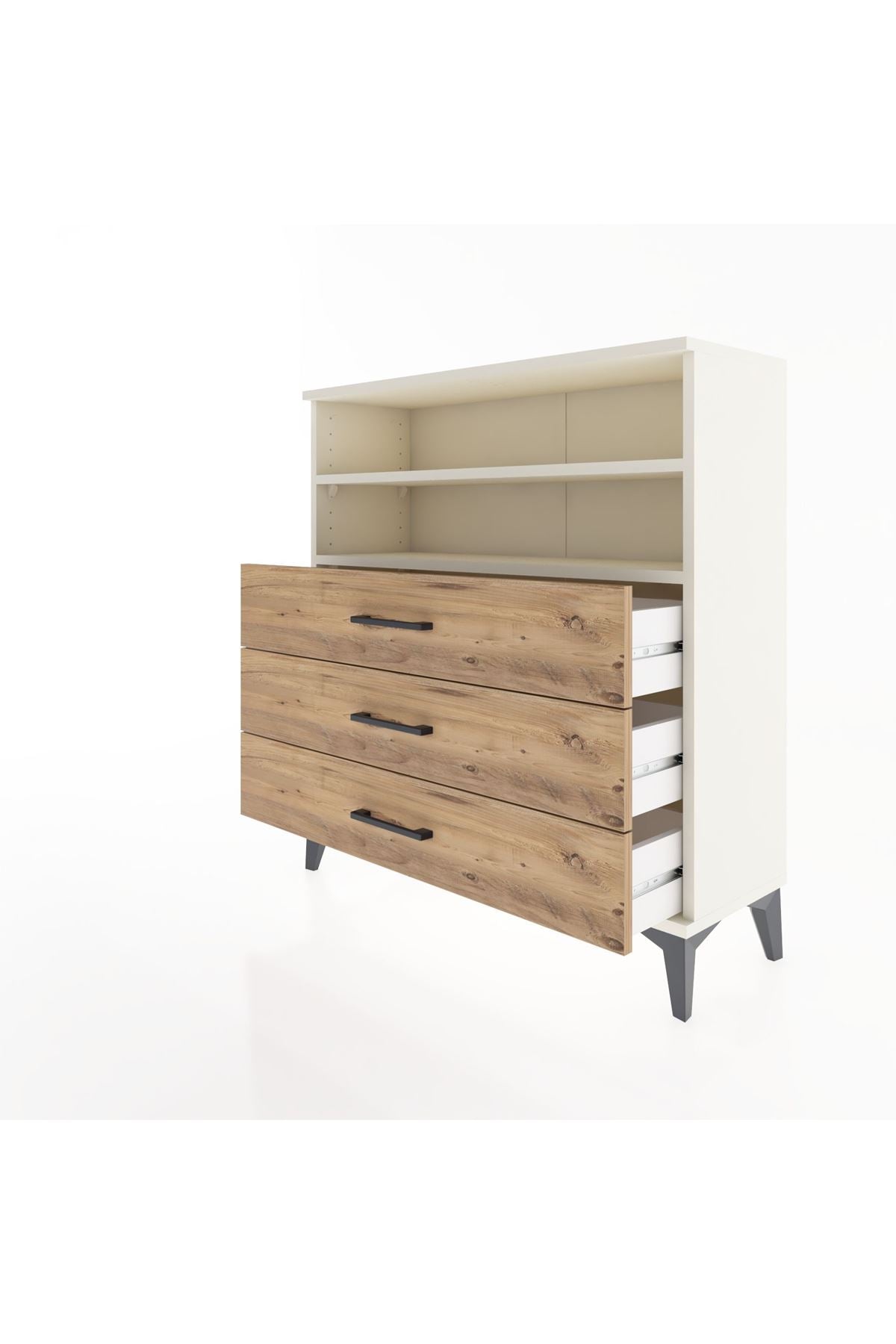 Arges Şifonyer 2 Raflı 3 Çekmeceli 88x30x96 Aytaşı-Çam