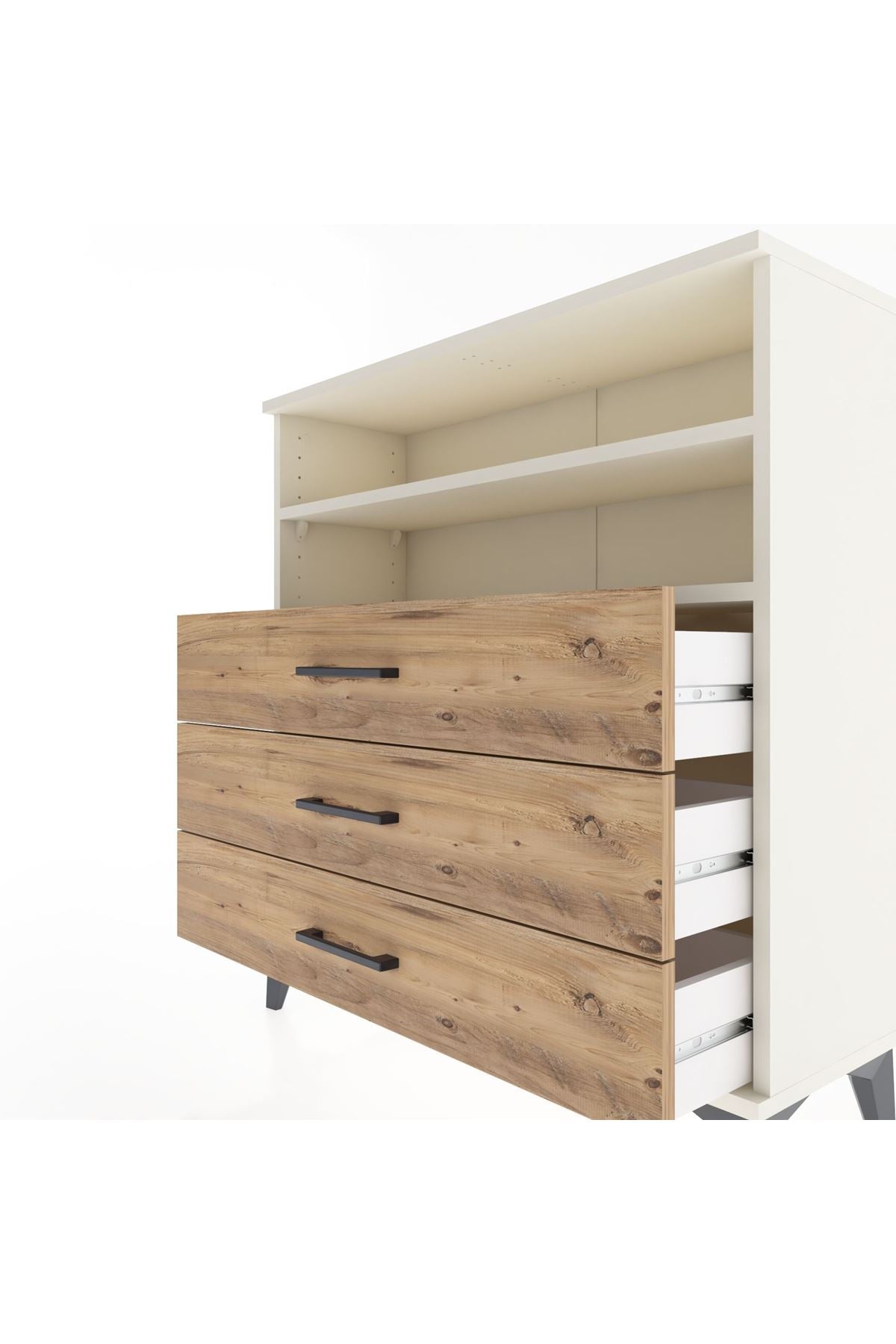 Arges Şifonyer 2 Raflı 3 Çekmeceli 88x30x96 Aytaşı-Çam