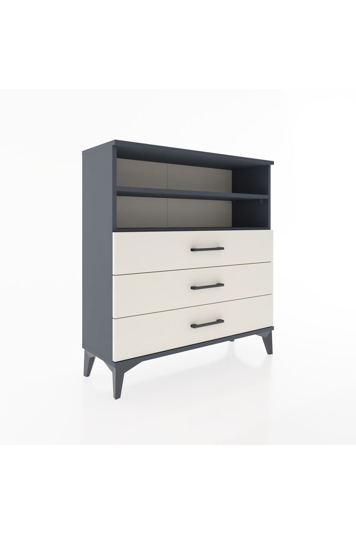 Arges Şifonyer 2 Raflı 3 Çekmeceli 88x30x96 Antrasit-Aytaşı