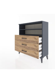 Arges Şifonyer 2 Raflı 3 Çekmeceli 88x30x96 Antrasit-Çam