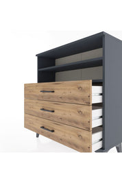 Arges Şifonyer 2 Raflı 3 Çekmeceli 88x30x96 Antrasit-Çam