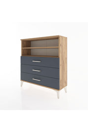 Arges Şifonyer 2 Raflı 3 Çekmeceli 88x30x96 Çam-Antrasit