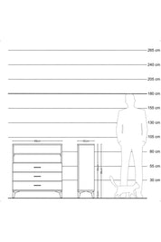 Arges Şifonyer 2 Raflı 3 Çekmeceli 88x30x96 Çam-Antrasit