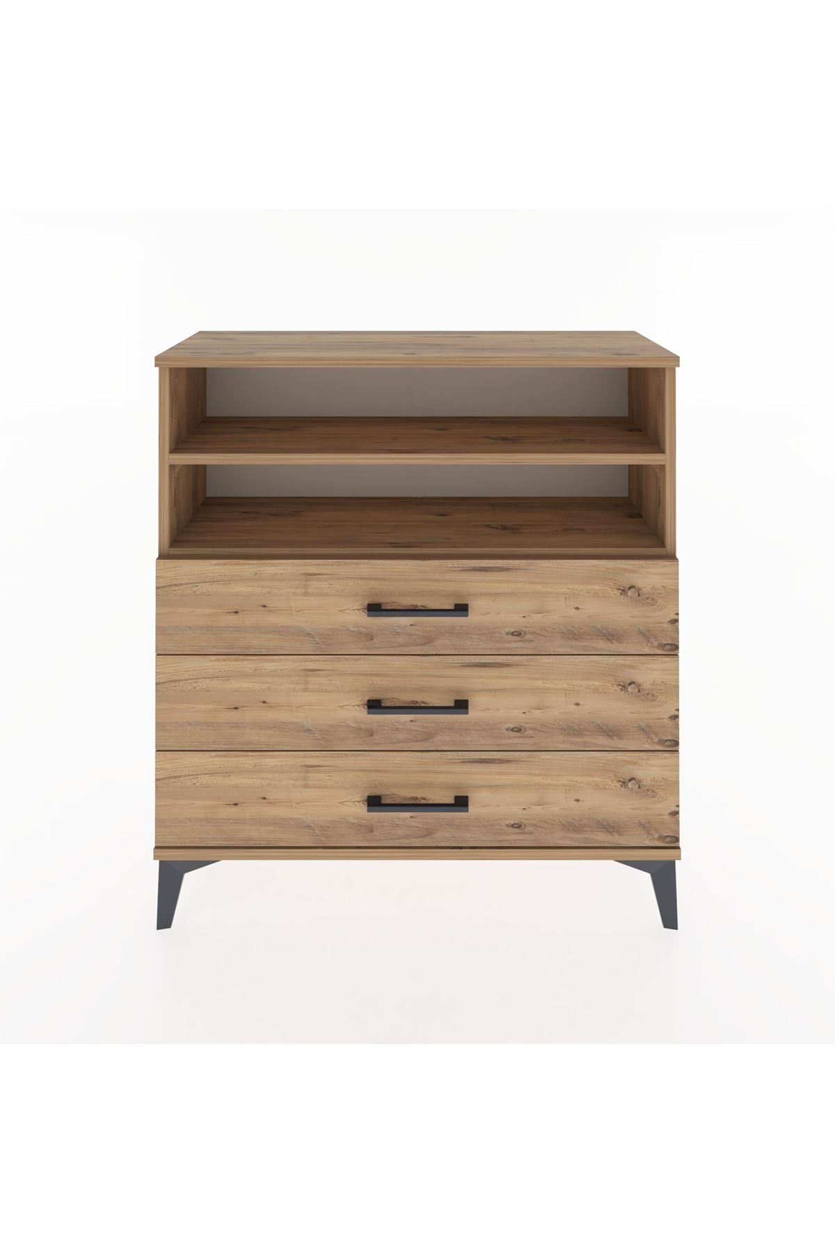 Arges Şifonyer 2 Raflı 3 Çekmeceli 88x30x96 Çam-Çam