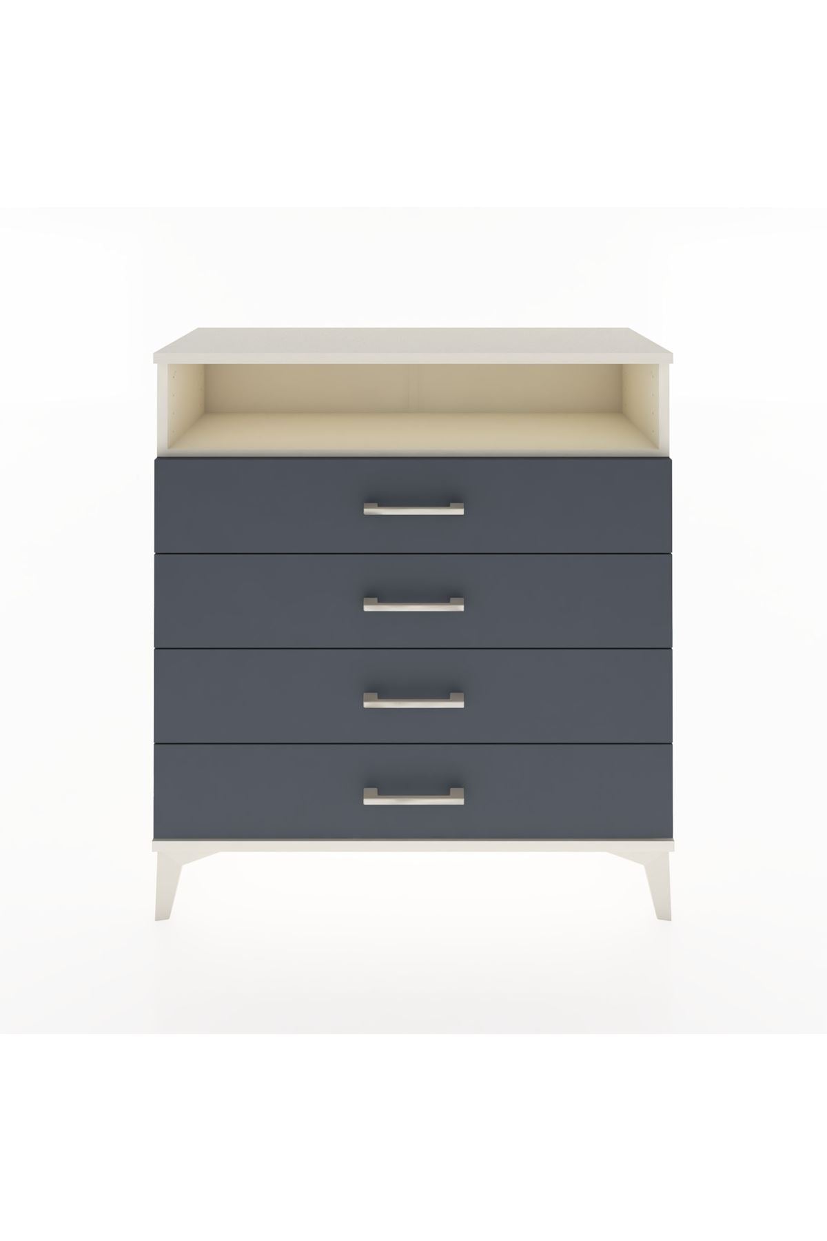 Arges Şifonyer Tek Raflı 4 Çekmeceli 88x30x96 Aytaşı-Antrasit