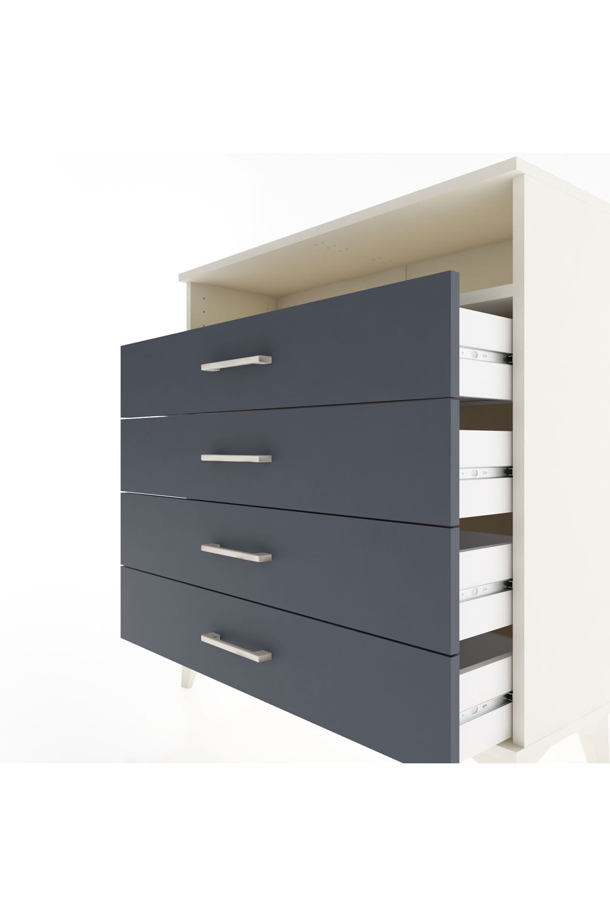 Arges Şifonyer Tek Raflı 4 Çekmeceli 88x30x96 Aytaşı-Antrasit