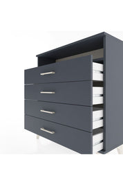 Arges Şifonyer Tek Raflı 4 Çekmeceli 88x30x96 Antrasit-Antrasit