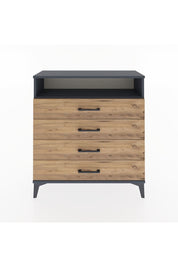 Arges Şifonyer Tek Raflı 4 Çekmeceli 88x30x96 Antrasit-Çam