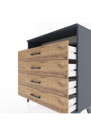 Arges Şifonyer Tek Raflı 4 Çekmeceli 88x30x96 Antrasit-Çam