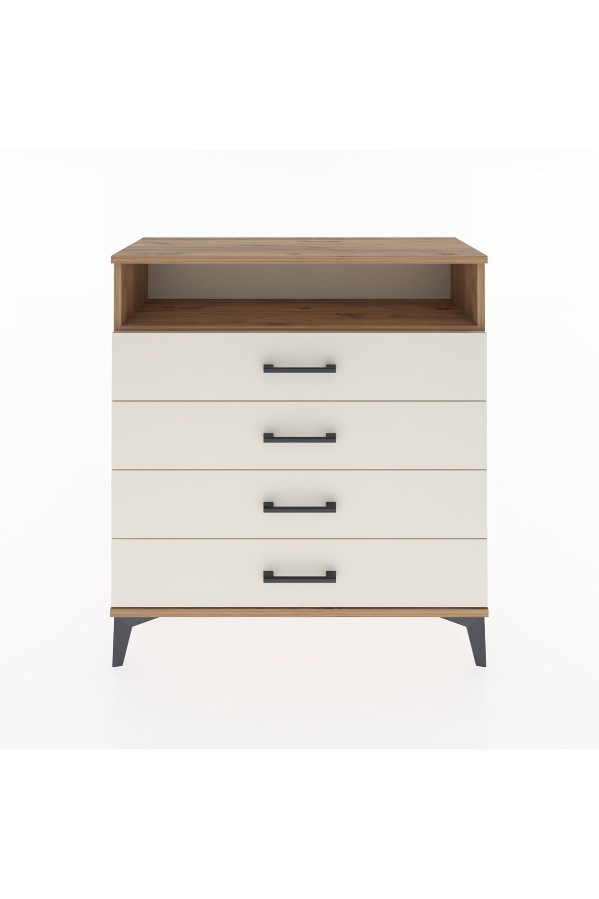 Arges Şifonyer Tek Raflı 4 Çekmeceli 88x30x96 Çam-Aytaşı