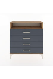 Arges Şifonyer Tek Raflı 4 Çekmeceli 88x30x96 Çam-Antrasit