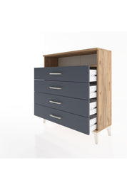 Arges Şifonyer Tek Raflı 4 Çekmeceli 88x30x96 Çam-Antrasit