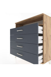 Arges Şifonyer Tek Raflı 4 Çekmeceli 88x30x96 Çam-Antrasit