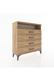 Arges Şifonyer Tek Raflı 4 Çekmeceli 88x30x96 Çam-Çam