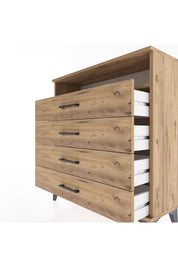 Arges Şifonyer Tek Raflı 4 Çekmeceli 88x30x96 Çam-Çam
