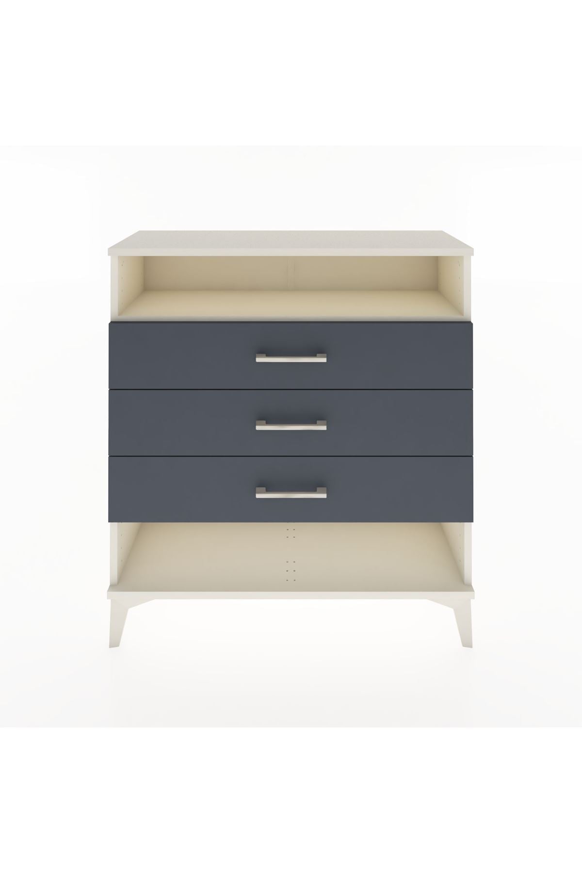 Arges Şifonyer Tek Raflı 3 Çekmeceli 88x30x96 Aytaşı-Antrasit