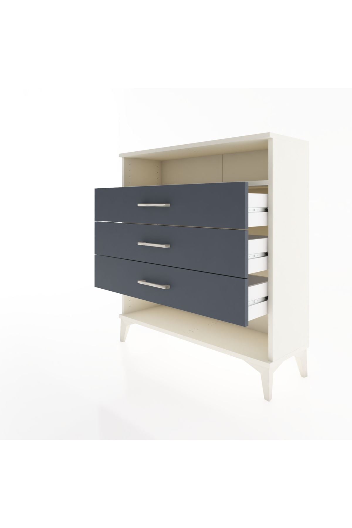 Arges Şifonyer Tek Raflı 3 Çekmeceli 88x30x96 Aytaşı-Antrasit