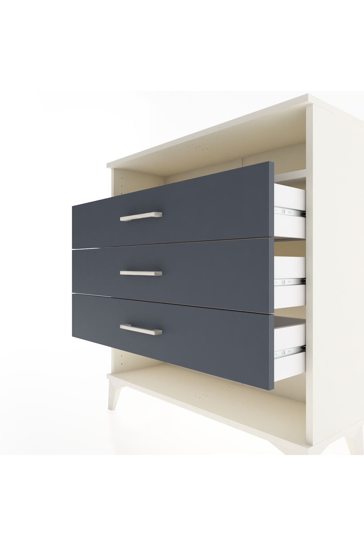 Arges Şifonyer Tek Raflı 3 Çekmeceli 88x30x96 Aytaşı-Antrasit