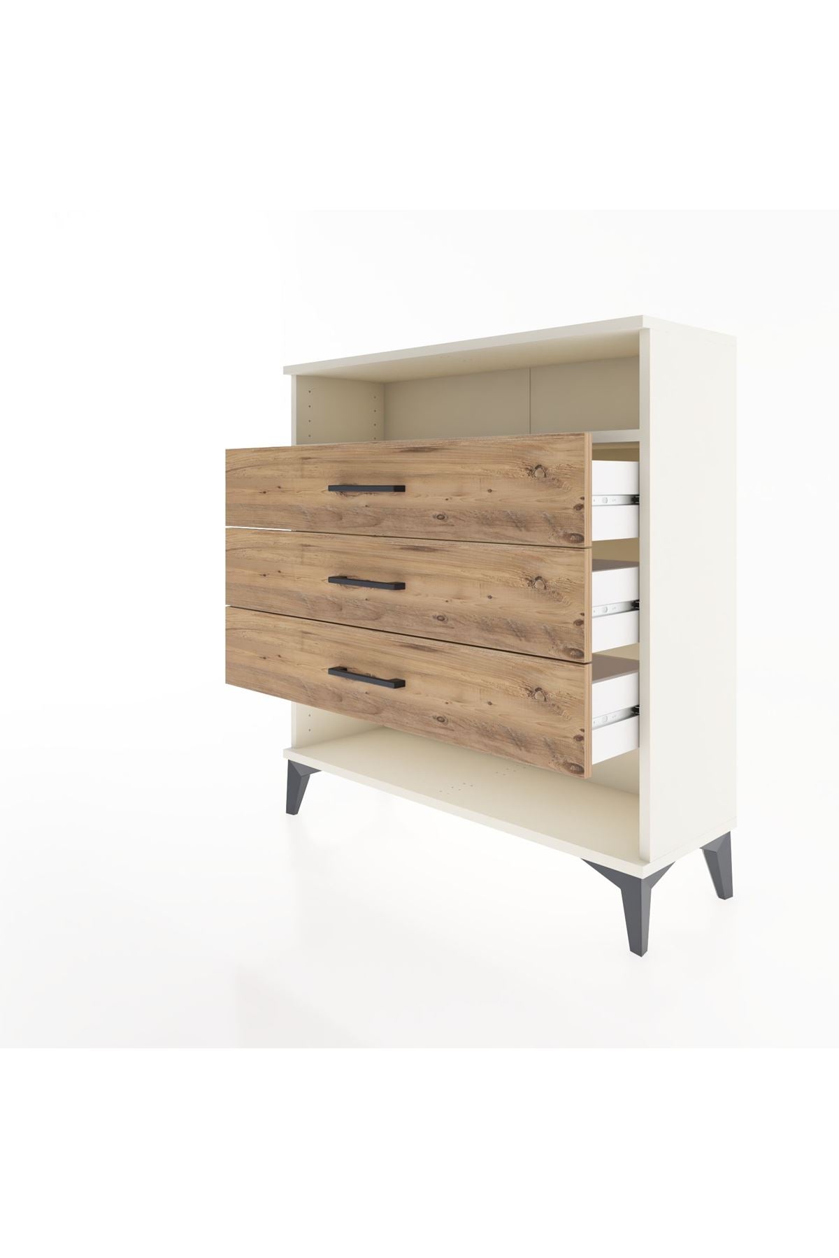 Arges Şifonyer Tek Raflı 3 Çekmeceli 88x30x96 Aytaşı-Çam