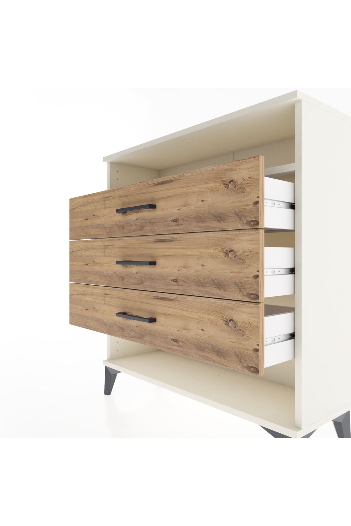 Arges Şifonyer Tek Raflı 3 Çekmeceli 88x30x96 Aytaşı-Çam